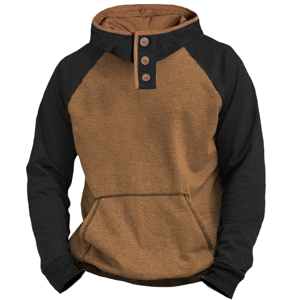 Men's Vintage Color Block Hooded Long Sleeve Sweatshirt