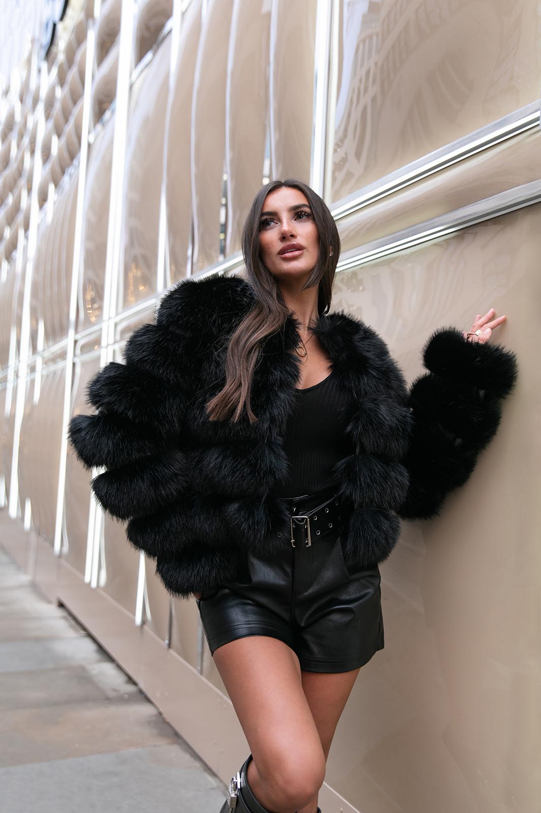 Black Premium Faux Fur Jacket
