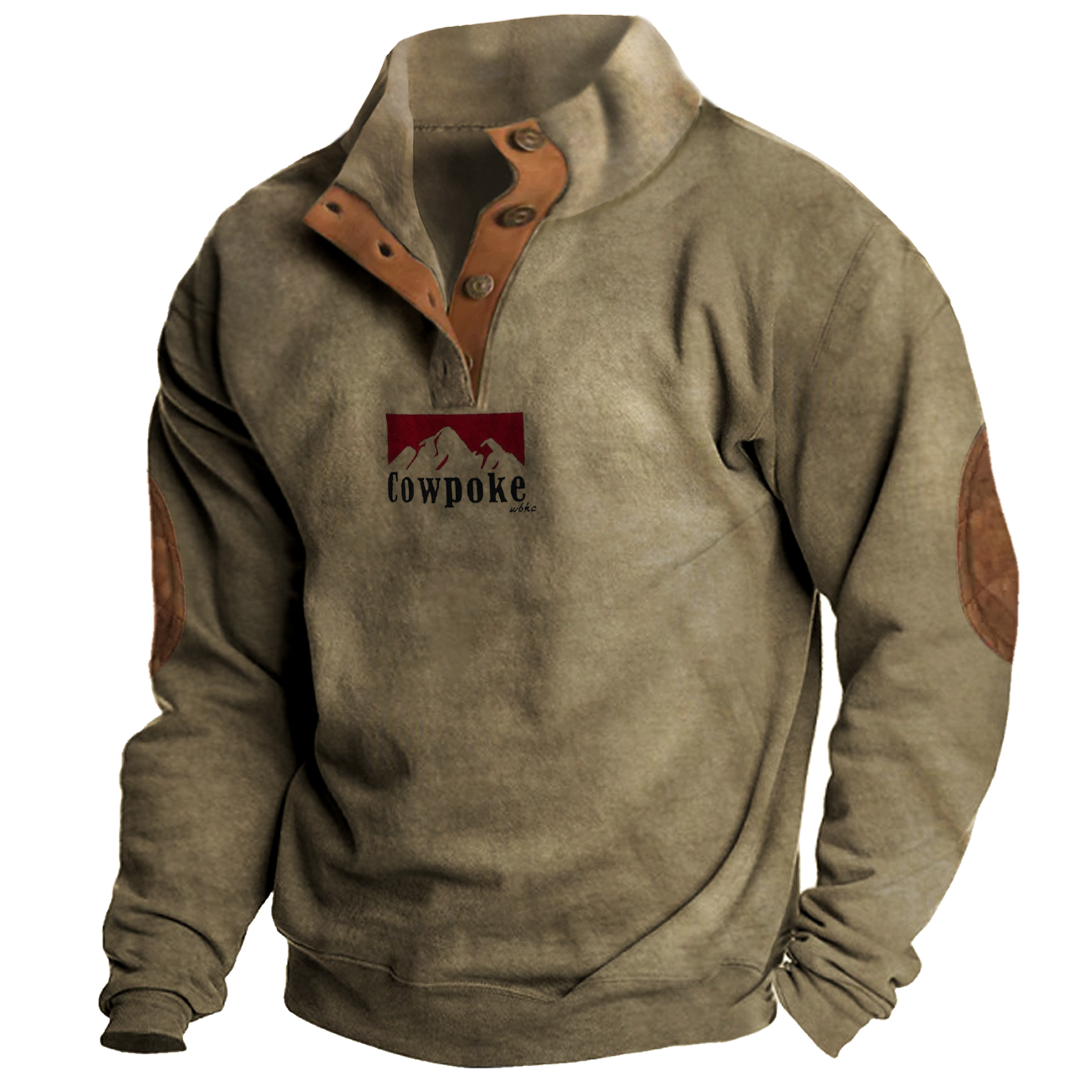Men's Outdoor Casual Cowpoke Stand Collar Long Sleeve Sweatshirt