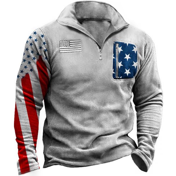 Men's American Flag Winter Sweatshirt