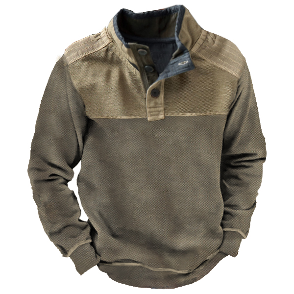 Men's Outdoor Casual Stand Collar Long Sleeve Sweatshirt