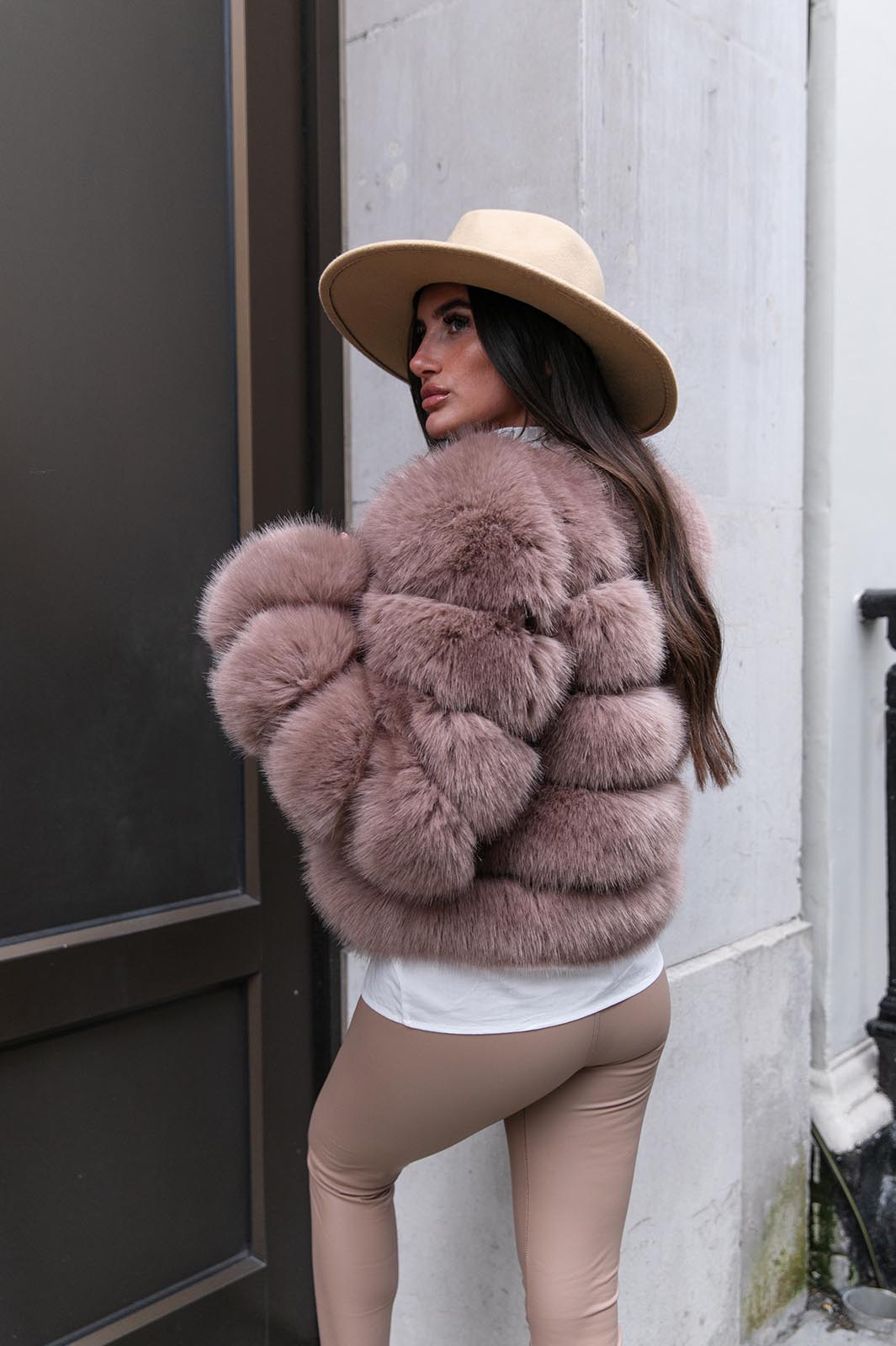 Taupe Premium Faux Fur Jacket
