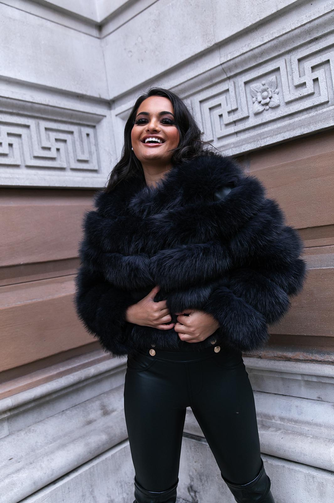 Charcoal Premium Faux Fur Jacket