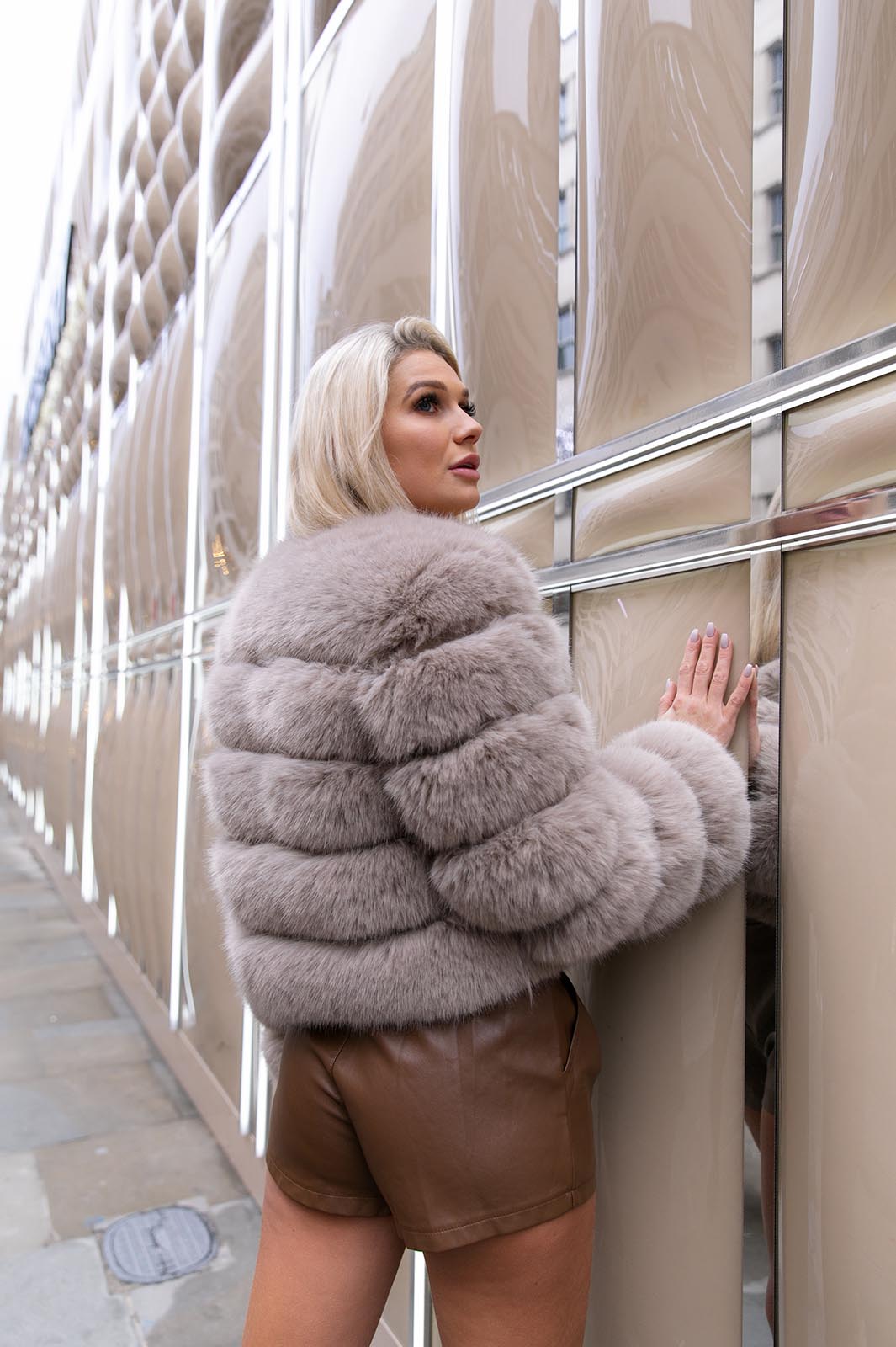 Beige Premium Faux Fur Jacket