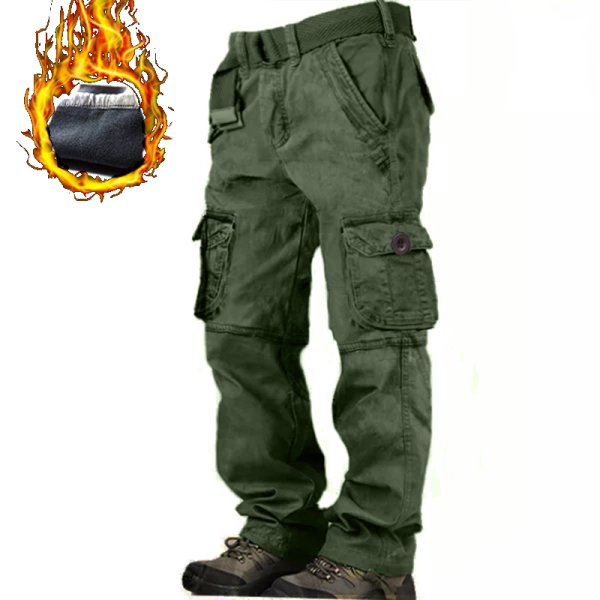 Men's Multi-pocket Fleece Warm Outdoor Tactical Cargo Pants