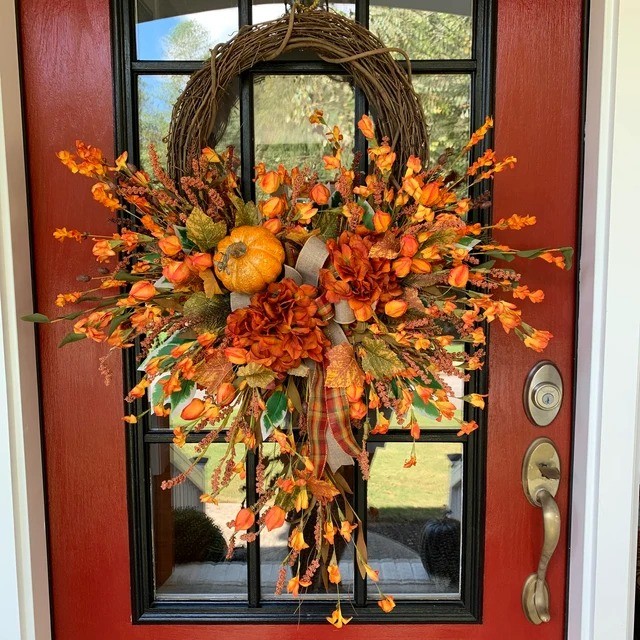 Autumn Sale - Pumpkins Ranunculus Wreath (50% discount)