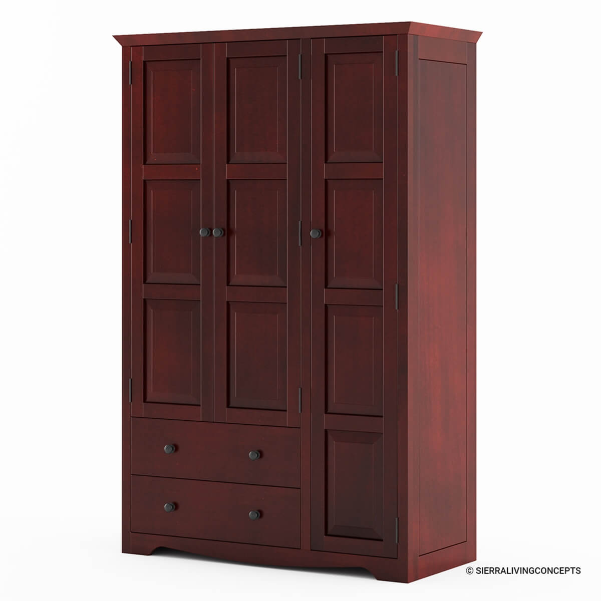 Carina Modern Solid Mahogany Wood Large Clothing Armoire Wardrobe